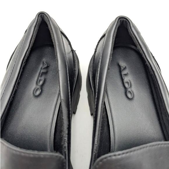 Aldo Oneameth Platform Lug Sole Loafers Women's Round Toe Black Size US8.5 EU39 - Picture 14 of 16